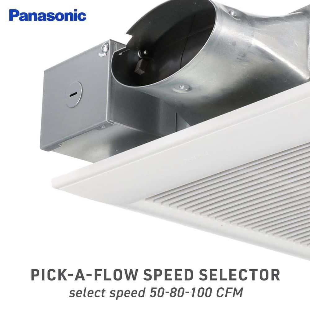 Panasonic WhisperValue Ceiling/Wall Mount Bathroom Exhaust Fan, 50-80-100 CFM, FV-0510VS1