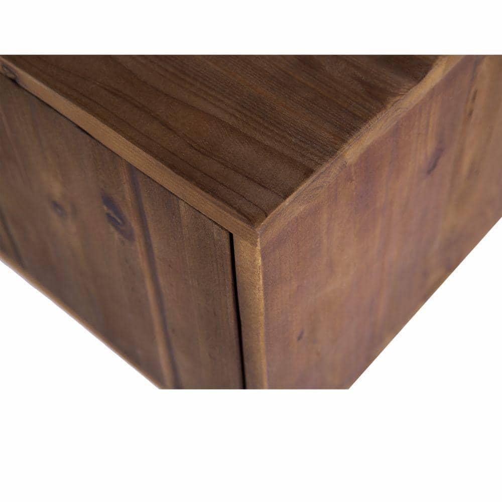 60 Inch Reclaimed Wood Rectangle Farmhouse Tv Stand Media Console, 2 Doors, Iron Legs, Natural Brown