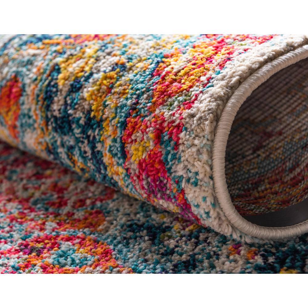 Unique Loom Penrose Collection Area Rug - Alexis (8' Square Ivory/Blue)