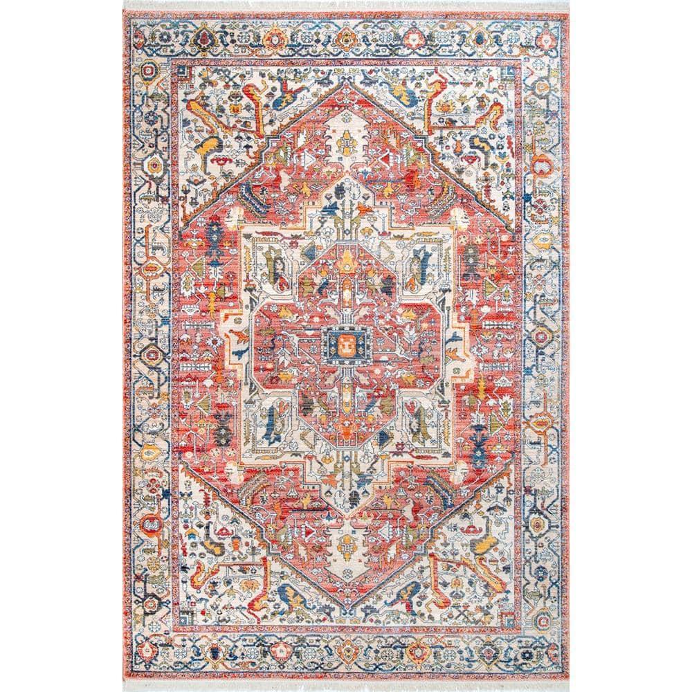 Nuloom Harriet Oriental/Persian 2x3 Accent Indoor Area Rug for Living Room Bedroom Dining Room Entryway Kitchen, Orange/Multicolor