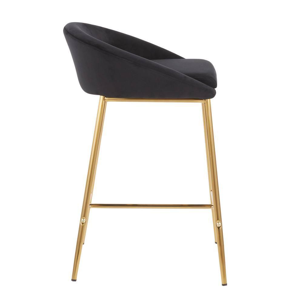 Wenty Glam Upholstered Counter Stool with Metal Frame (Set of 2)