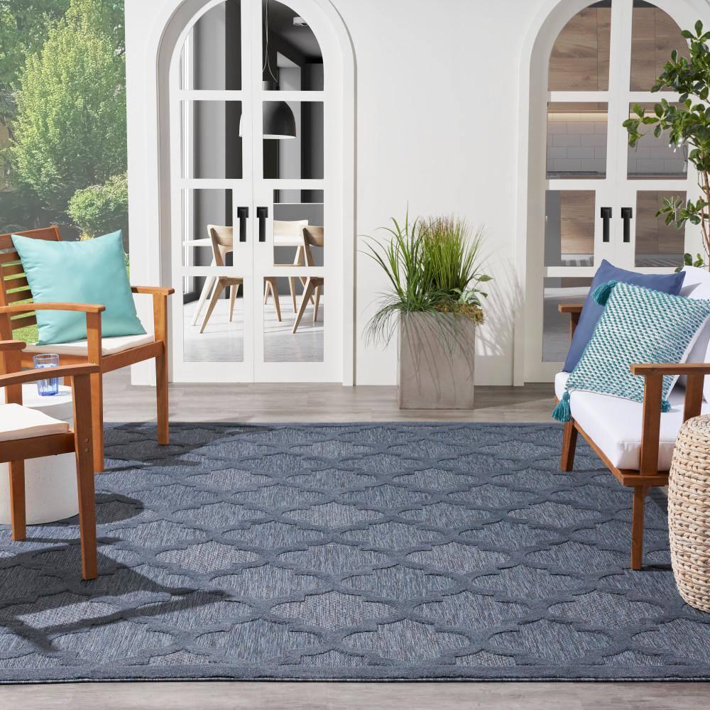 Nourison Easy Care 7' x 10' Navy Blue Indoor/Outdoor Rug