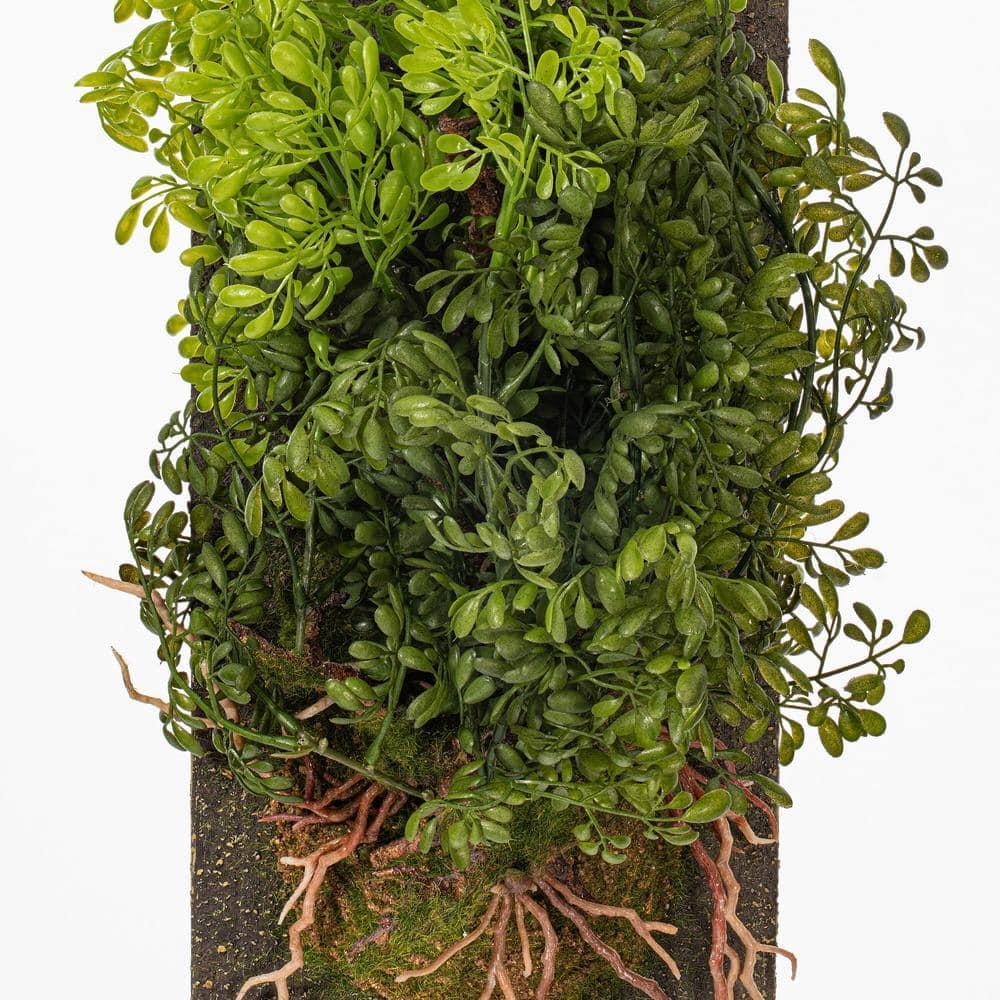 Vickerman 24" Artificial Green Mini Leaf on Wooden Plaque.