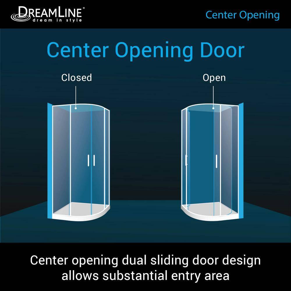 Prime 38" W x 38" D x 74.75" H Semi-Frameless Round Shower Enclosure with Base Included