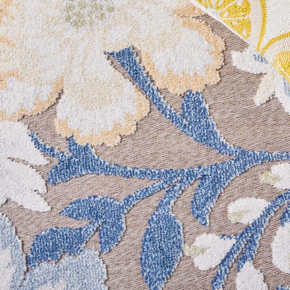 Sarasota SAR108 Power Loomed Area Rug - Navy/Brown - 5'3"x7'7" - Safavieh.