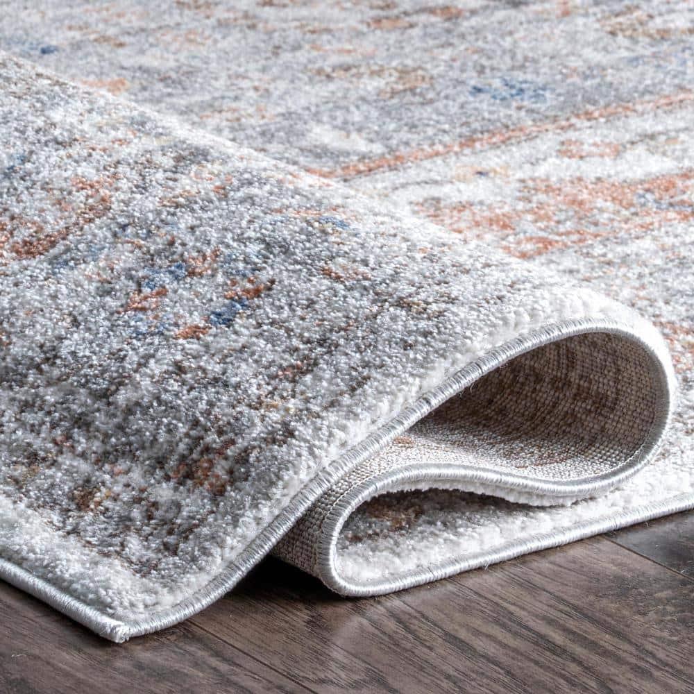 Nuloom Jacquie Medallion 7x9 Indoor Area Rug for Living Room Bedroom Dining Room Kitchen, Silver/Ivory