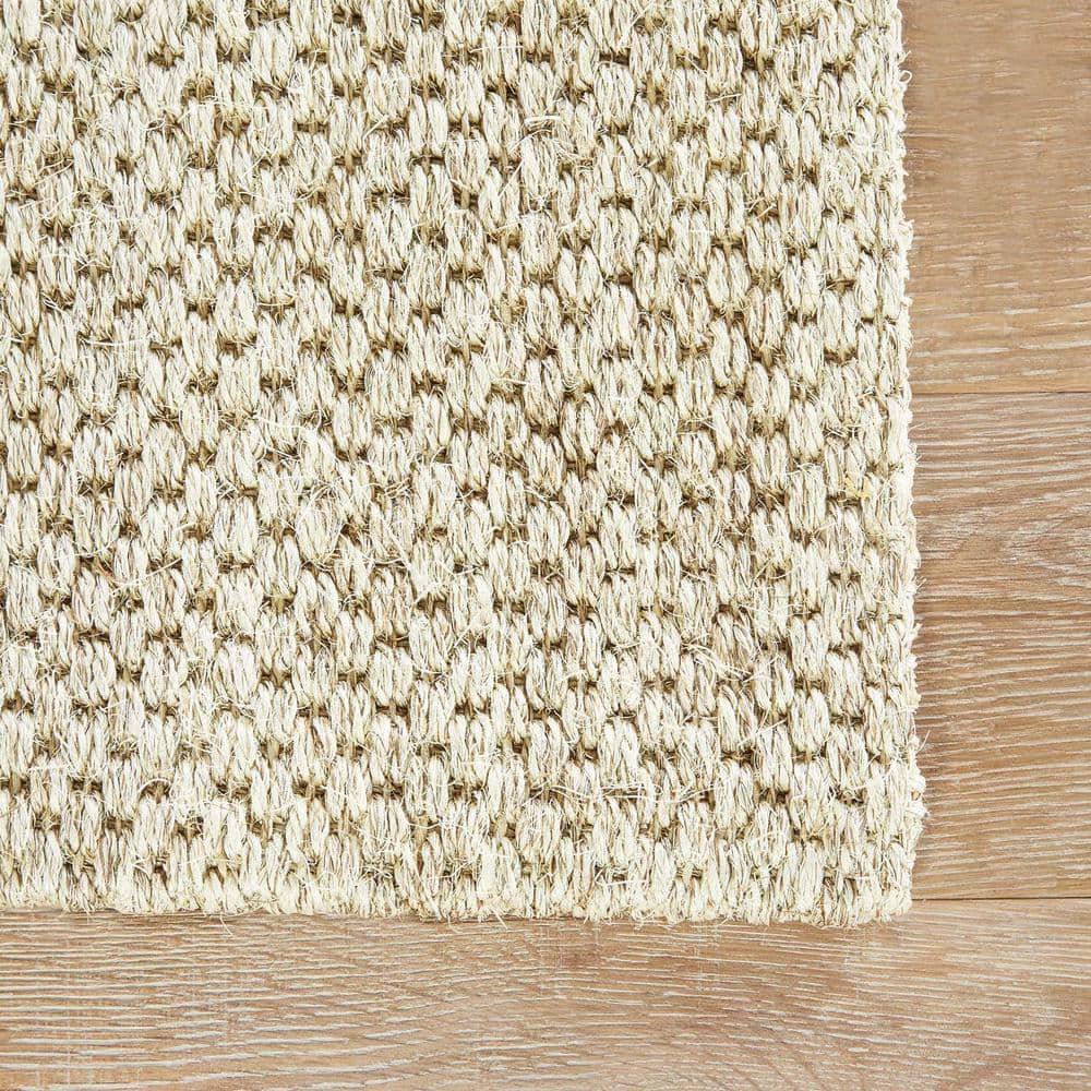 Ivory Flat Woven Wool Rectangular 9' x 12' Area Rug