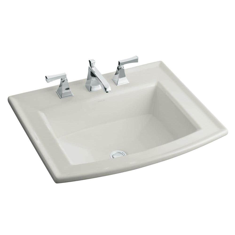Archer® Vitreous China Rectangular Drop-In Bathroom Sink with Overflow