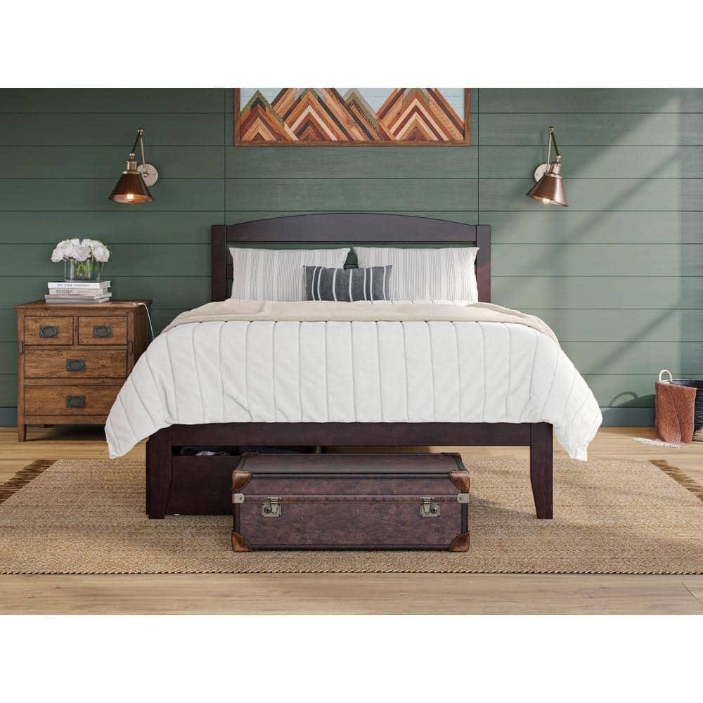 Warren, Solid Wood Platform Bed with Storage Drawers (Set of 2), Full, Espresso