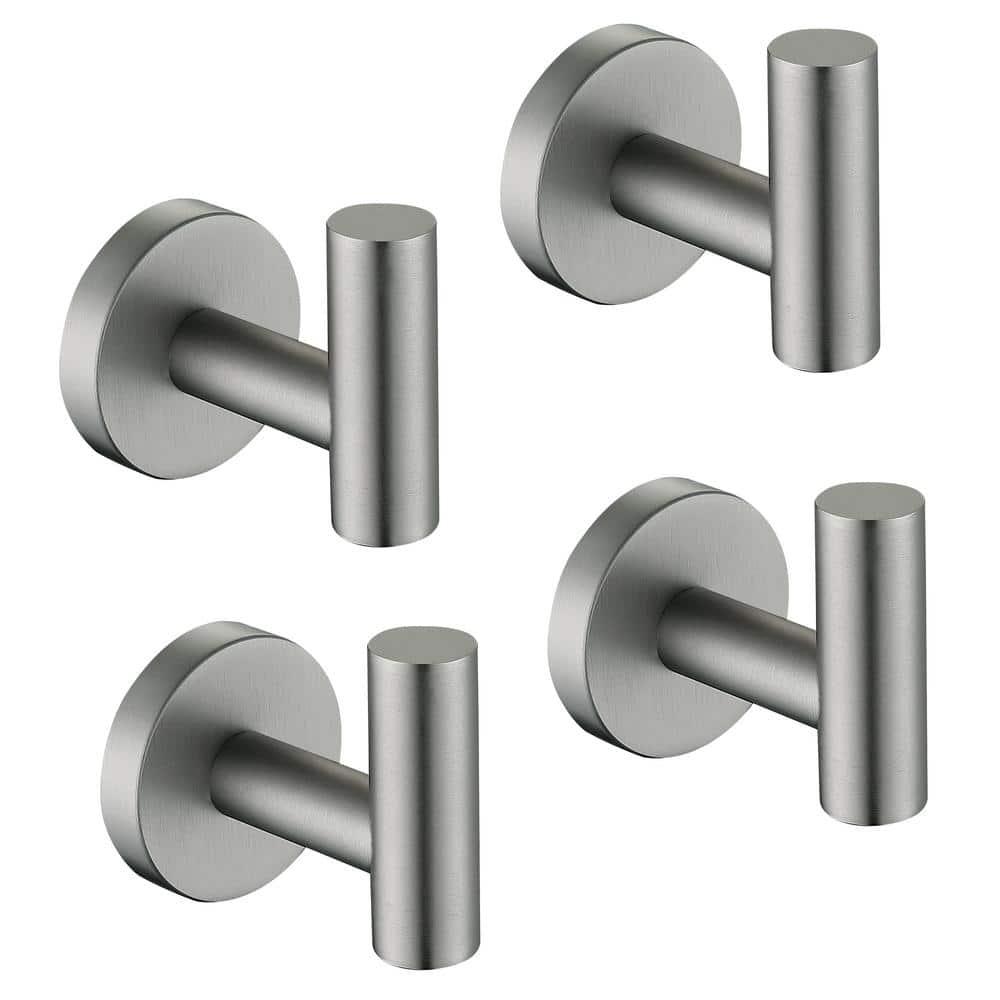maiguoone A4BK-801 Bathroom Stainless Steel Towel Hooks Wall Mounted 4-Pack