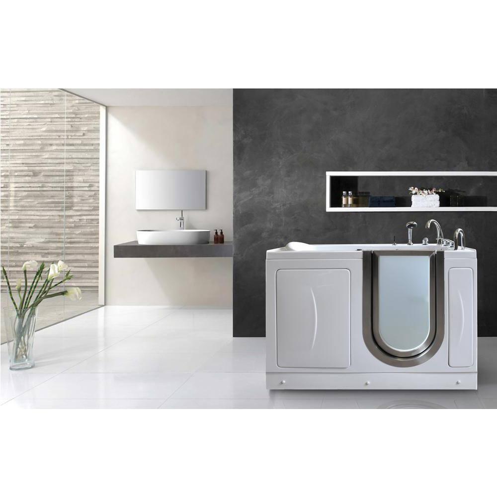 Royal 32"x52" Acrylic Hydro Massage Walk-In Bathtub, Heated Seat, Fast Fill Faucet, 2" Dual Drain
