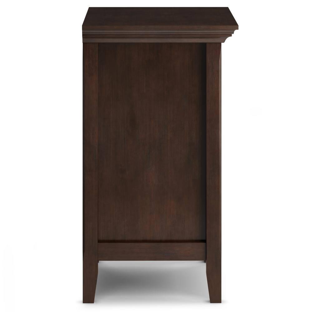 Simpli Home Amherst Solid Wood Bedside Table In Russet Brown