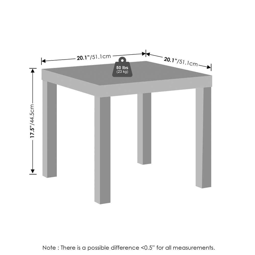 Furinno Simple Square Coffee Table, Side Table, White
