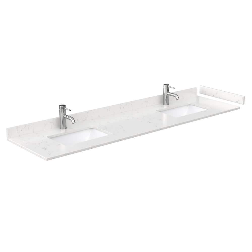 Wyndham Collection Maroni 80'' Double Bathroom Vanity with Marble Top
