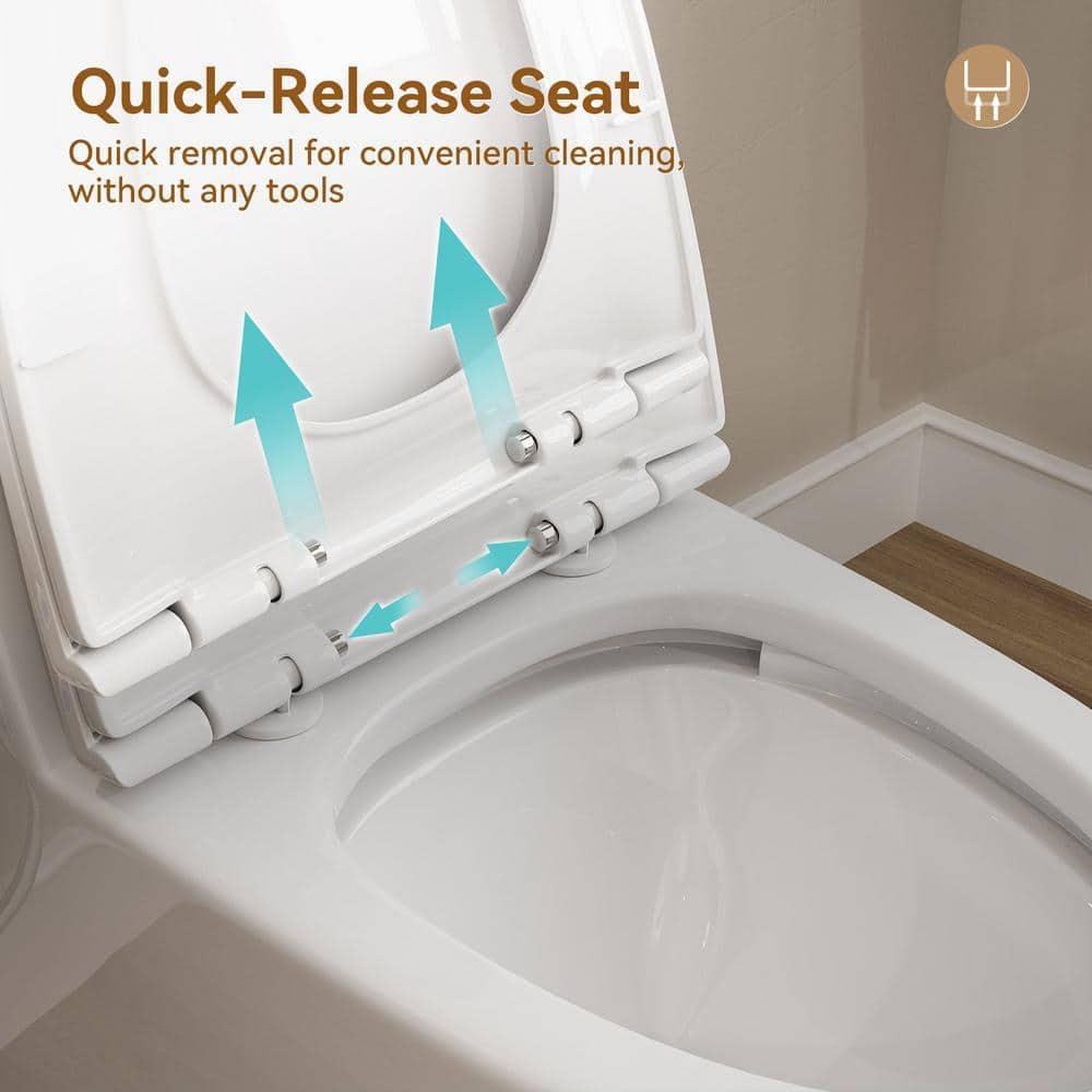 Greta Tornado Powerful Flush One-Piece Toilet, 1.28 GPF Elongated Floor Mounted