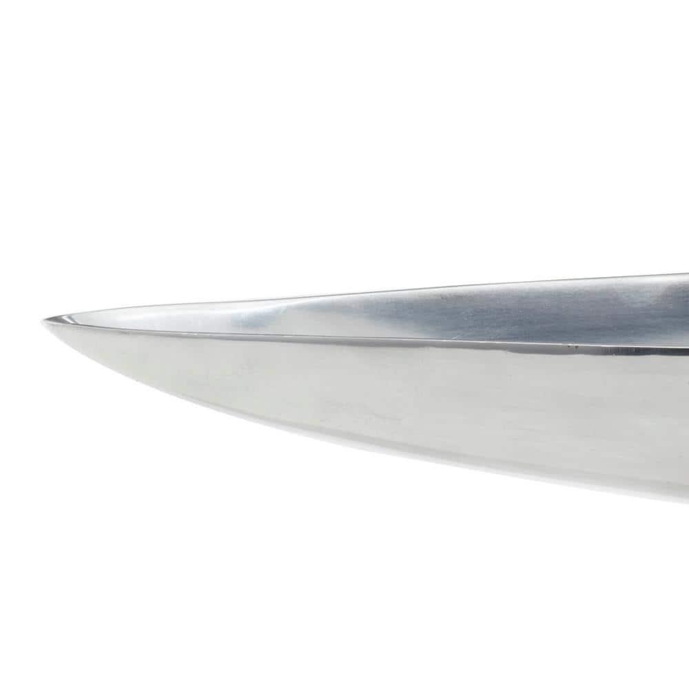 Hurtt Aluminum Metal Sleek Minimalistic Boat Decor Silver Tray