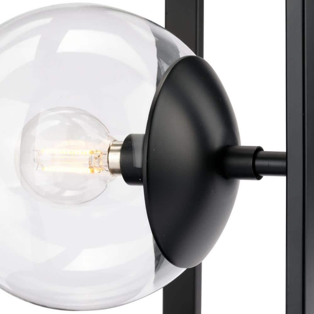 Progress Lighting Atwell 1-Light Matte Black Semi-Flush Mount with Clear Globe Shade