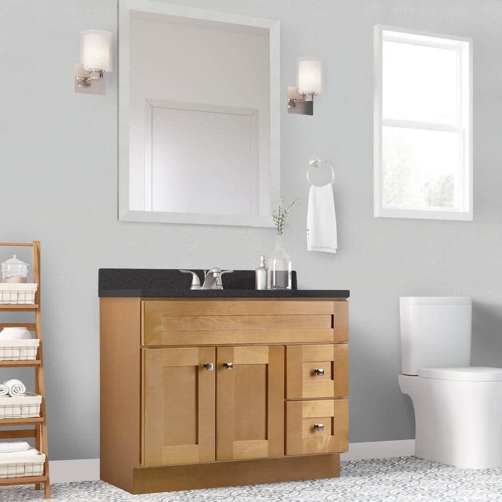 Design House Brookings 36 Inch Bathroom Vanity, Ready to Assemble, Solid Wood, Sherwin Williams – Design House, 587097