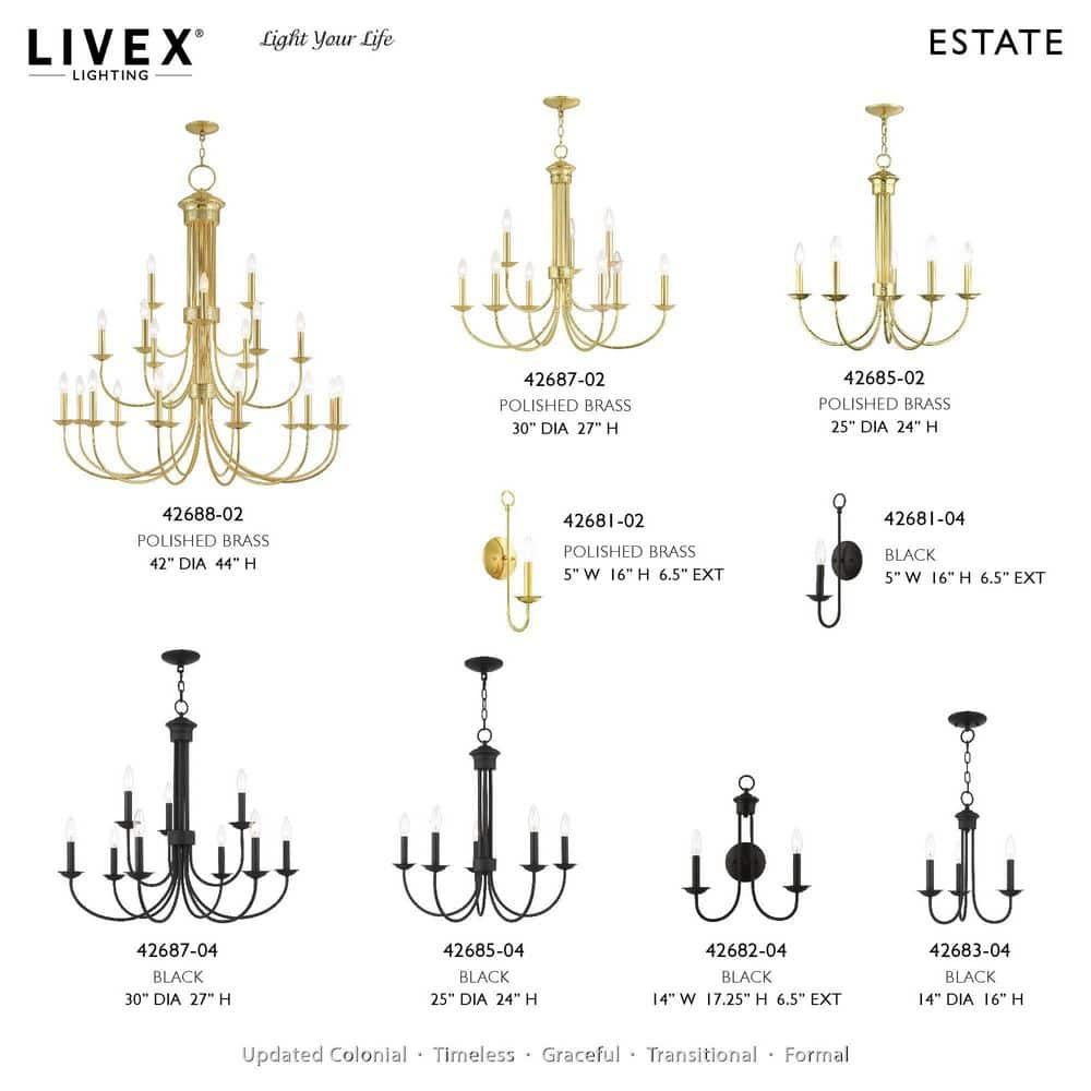 Livex Lighting Estate 1 - Light Wall Light in  Black