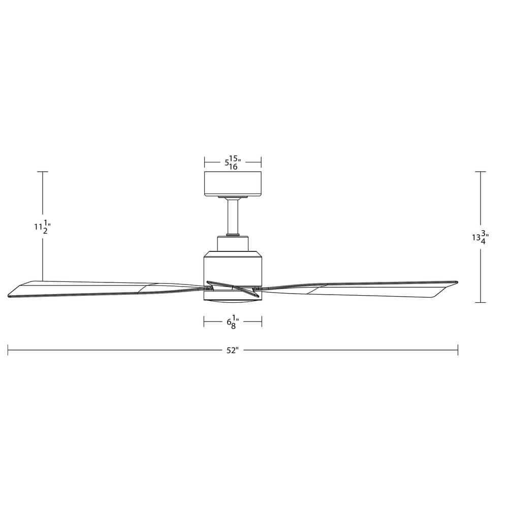 52" Smart Home Compatible 3 Blade Smart Ceiling Fan with Remote