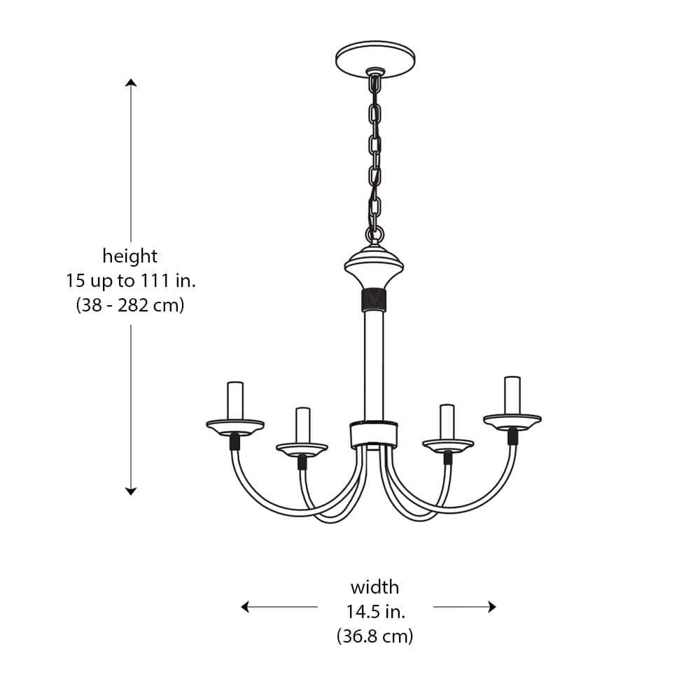 Trans Globe Lighting 9014 Traditional Four Light Up Lighting Mini Chandelier From The New