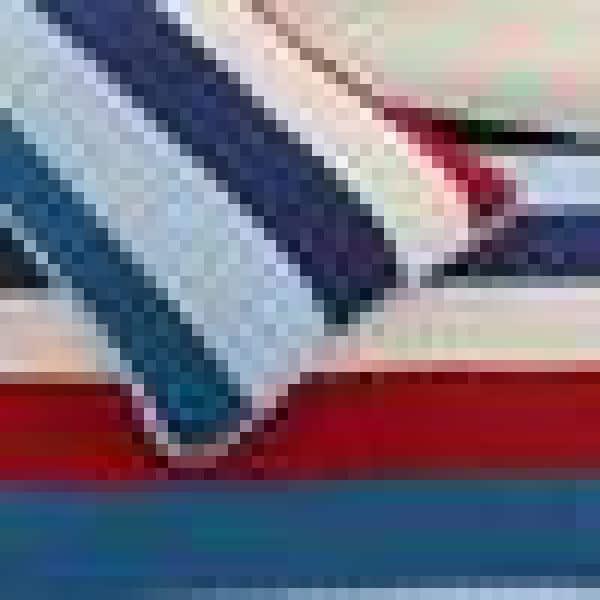 Cozy Line Home Fashions Cozy Line Ressler Stripe Reversible Cotton Quilt Bedding Set - Blue/Ivory/Red Twin 2 Piece