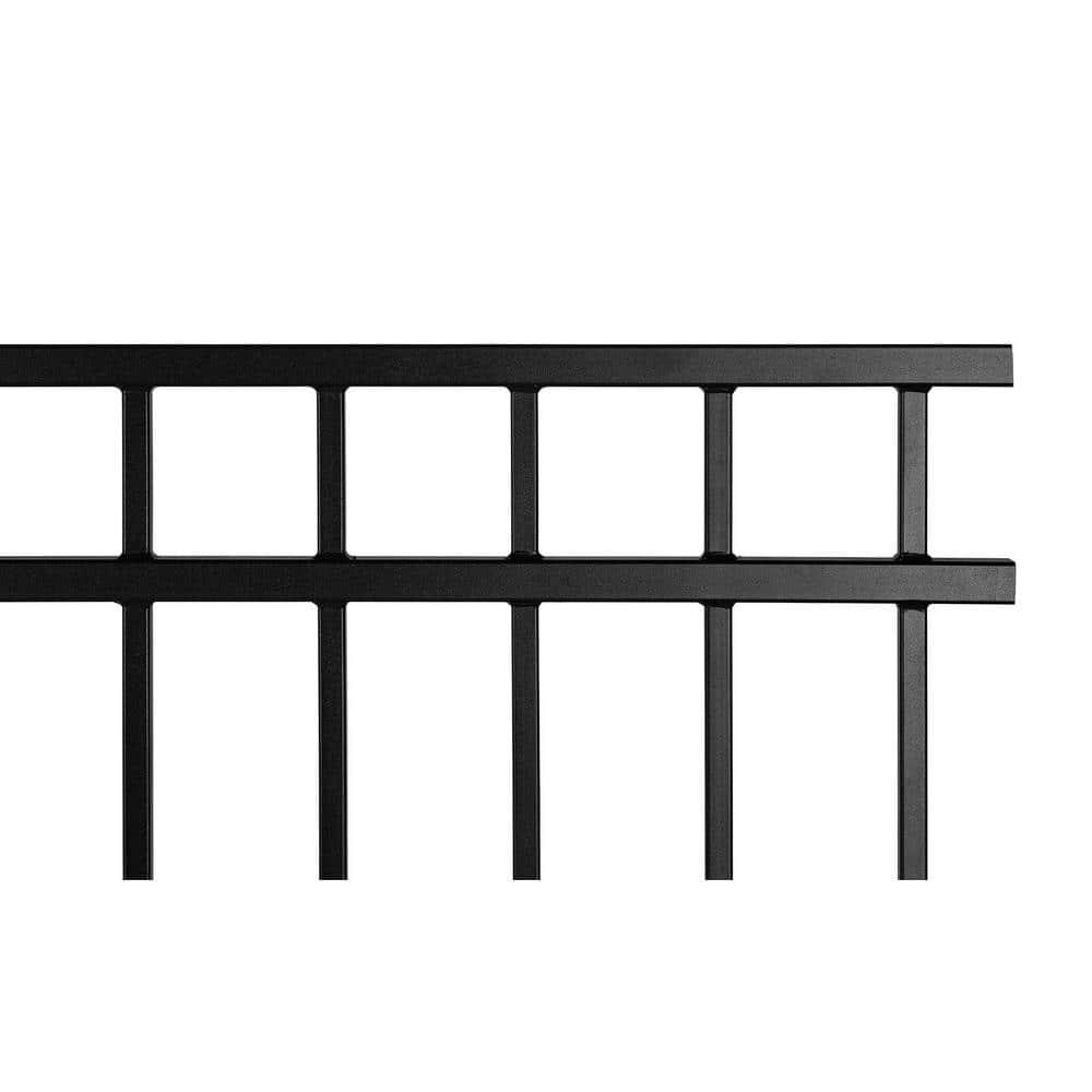 Nuvo Iron 5-ft H x 6-ft W Textured black finish Galvanized steel Containment Gate Spaced picket Fence panel