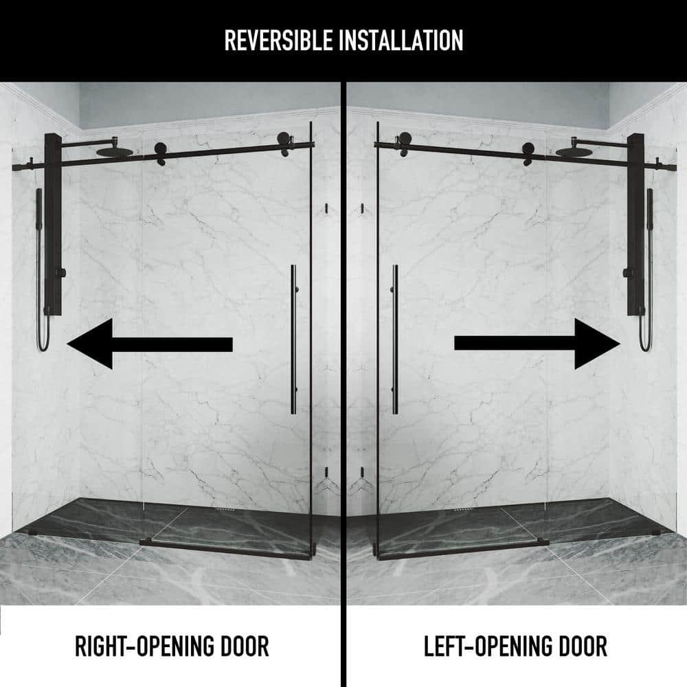 Elan E-class 46" W x 34" D x 76" H Sliding Frameless Shower Enclosure with 3/8" Clear Glass