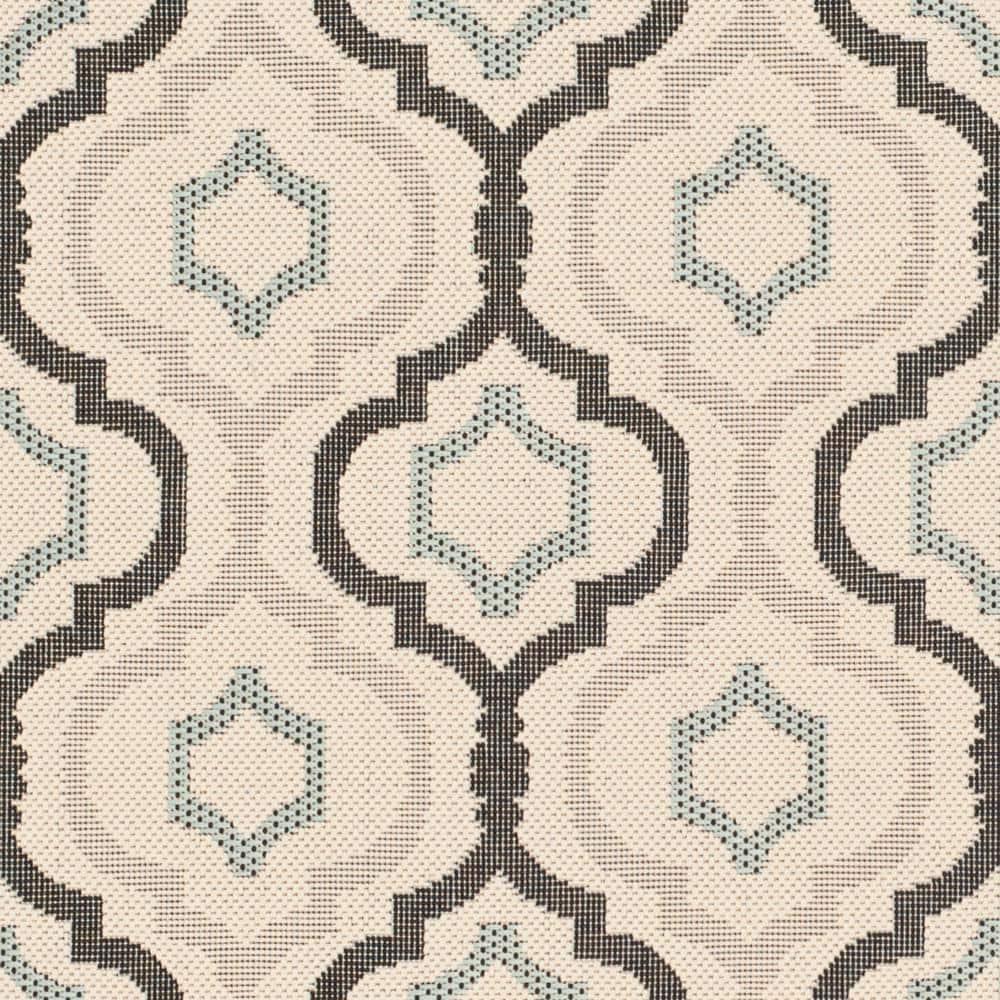 Courtyard CY7938 Power Loomed Indoor and Outdoor Accent Rug - Beige/Black - 2'7"x5' - Safavieh