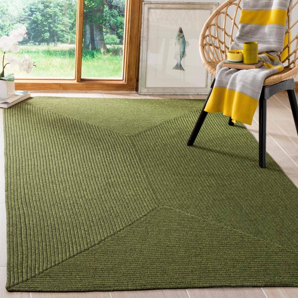 Braided BRD315 Hand Woven Area Rug - Green - 3'x3' - Safavieh.