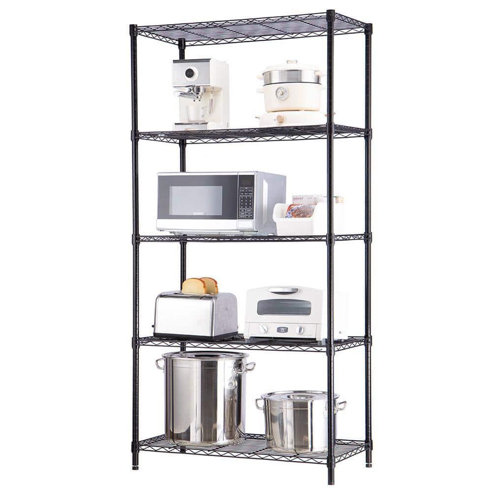 HONEIER 5-Tier Heavy Duty Storage Rack Shelving Unit Black
