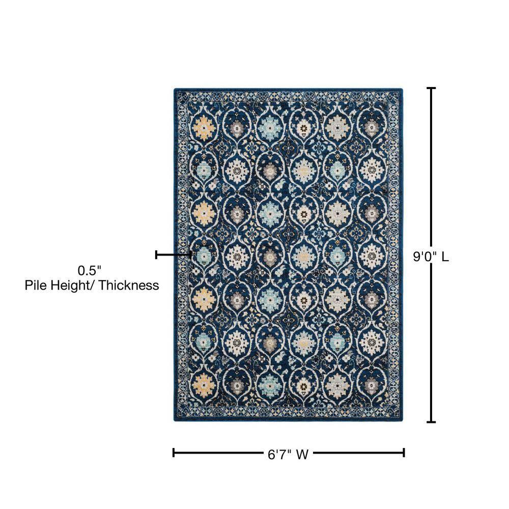 Evoke EVK210 Power Loomed Area Rug - Royal/Ivory - 6'7"x9' - Safavieh.
