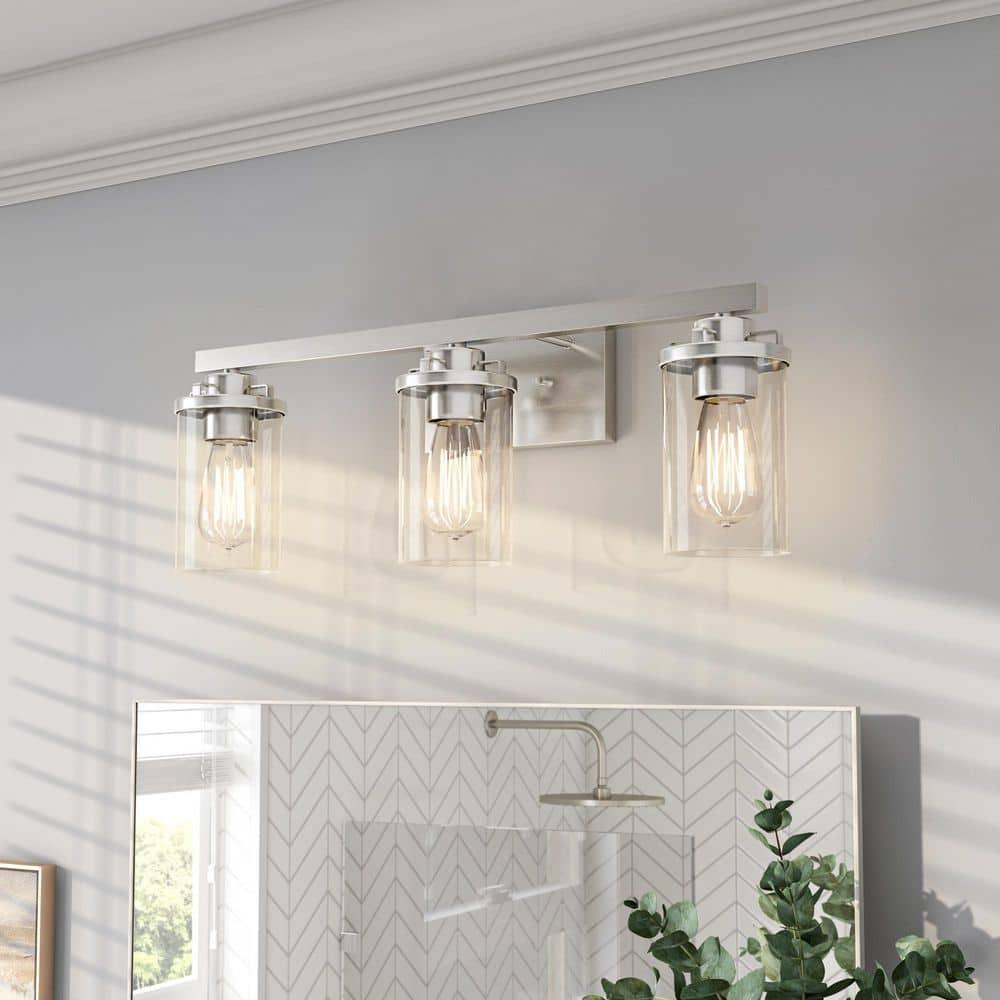 93303-BN-Designers Fountain-Jedrek - 3 Light Bath Vanity In Industrial Style-8.25 Inches Tall and 24 Inches Wide