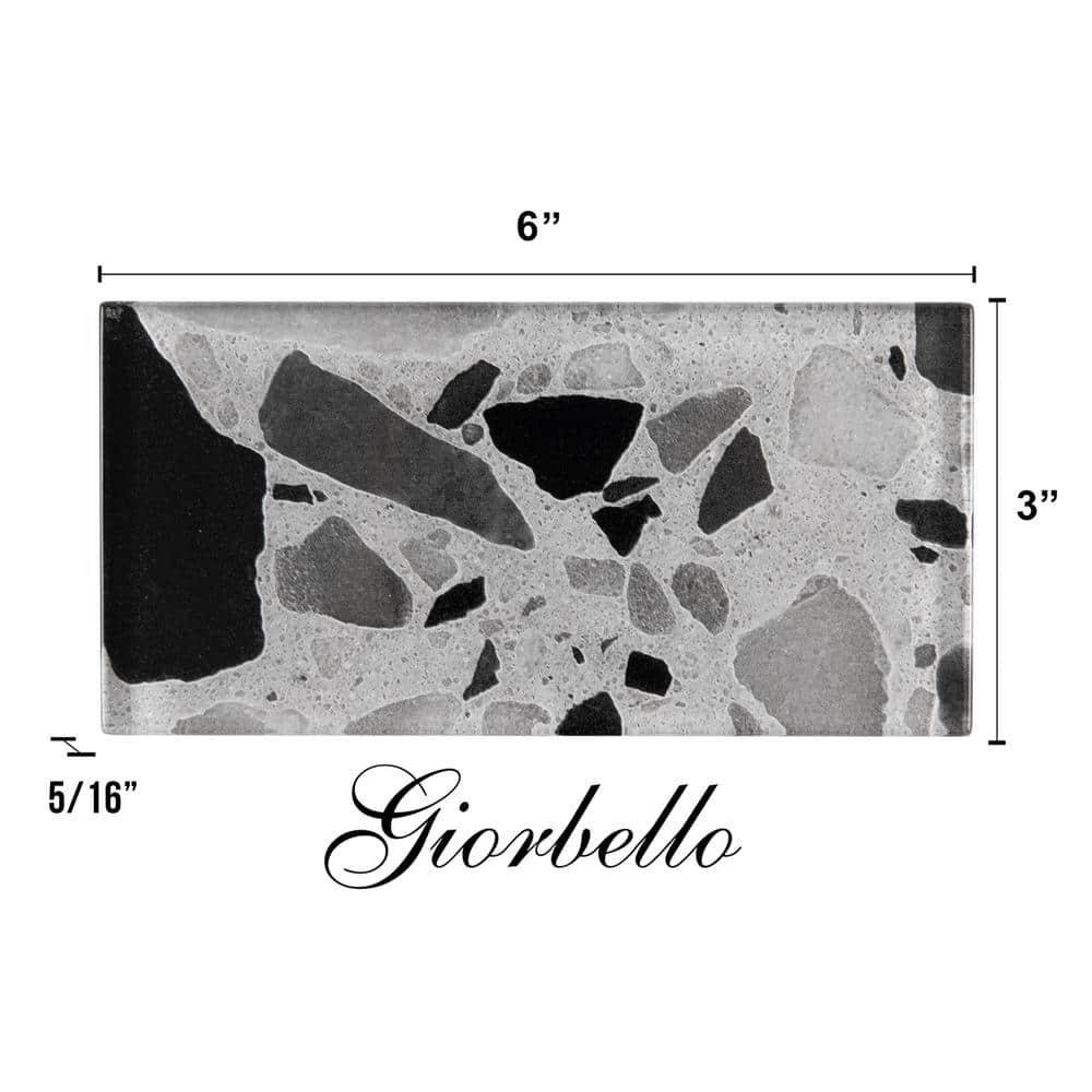 Glass Terrazzo 3'' W x 6'' L Glass Subway Singular Tile