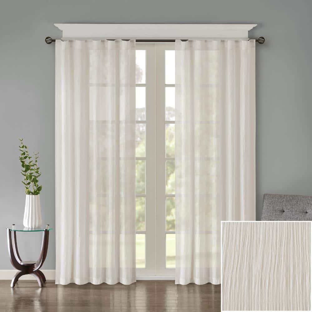 Madison Park Harper Solid Crushed Curtain Panel Pair (Set of 2)