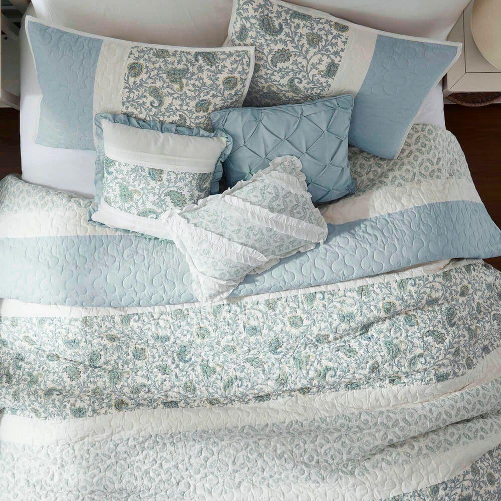 Madison Park Dawn 6 Piece Cotton Percale Quilt Set with Throw Pillows
