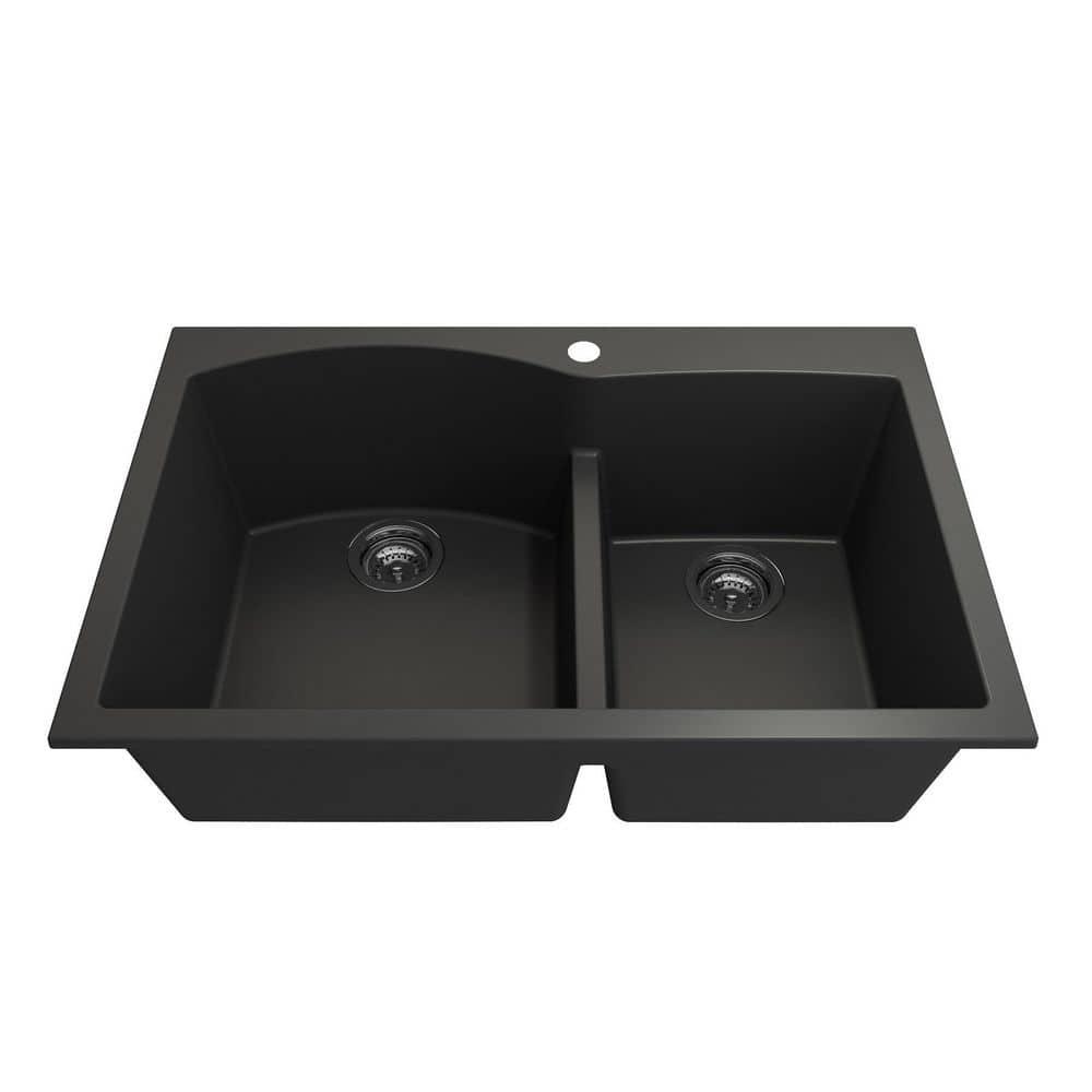Campino 33'' L Double Bowl Granite Kitchen Sink