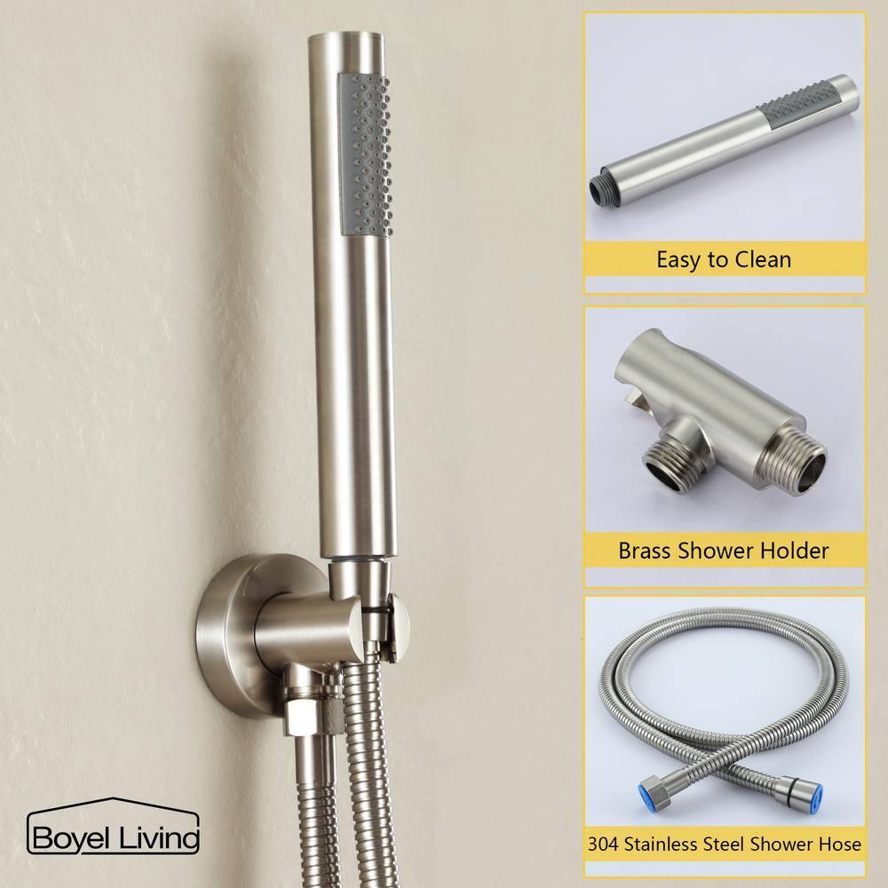 Pressure-Balanced Complete Shower System with 10-Inch Rain Shower Head, Handheld, Rough-in Valve