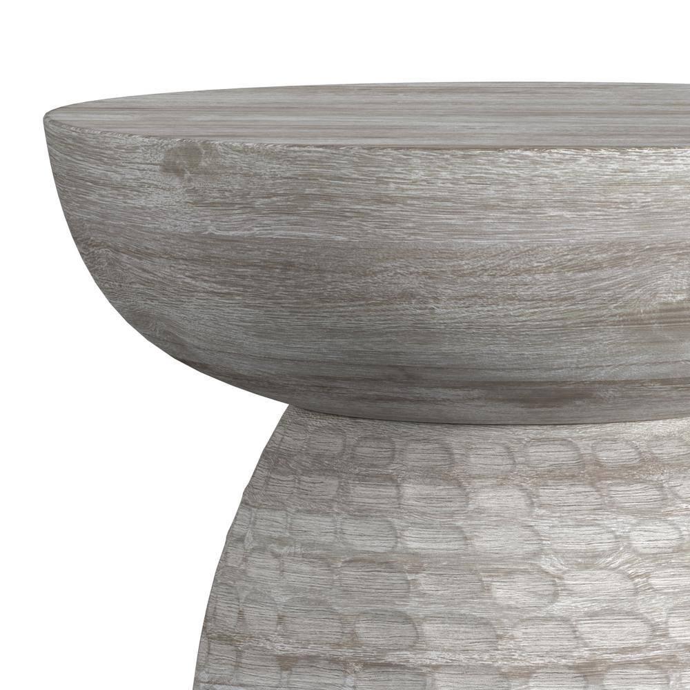Simpli Home Boyd Solid Mango Wood Pedestal Accent End Table