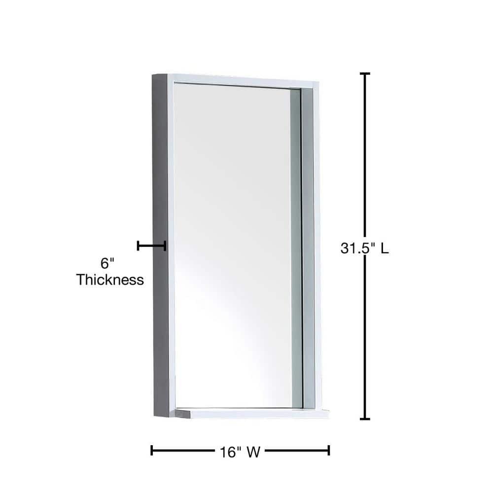 Fresca Allier 16" white Mirror with Shelf