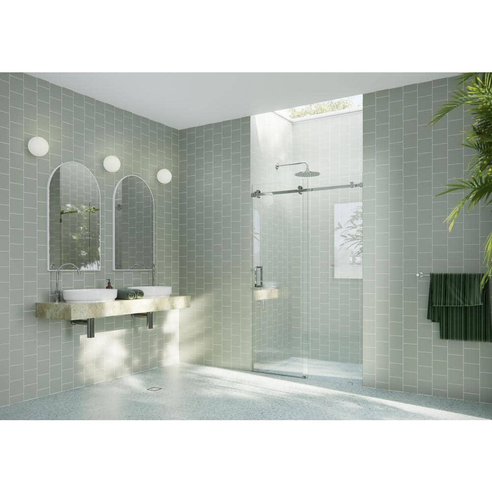 Astro 44 - 48 in. x 78 in. Fully Frameless Glass Sliding Shower Door
