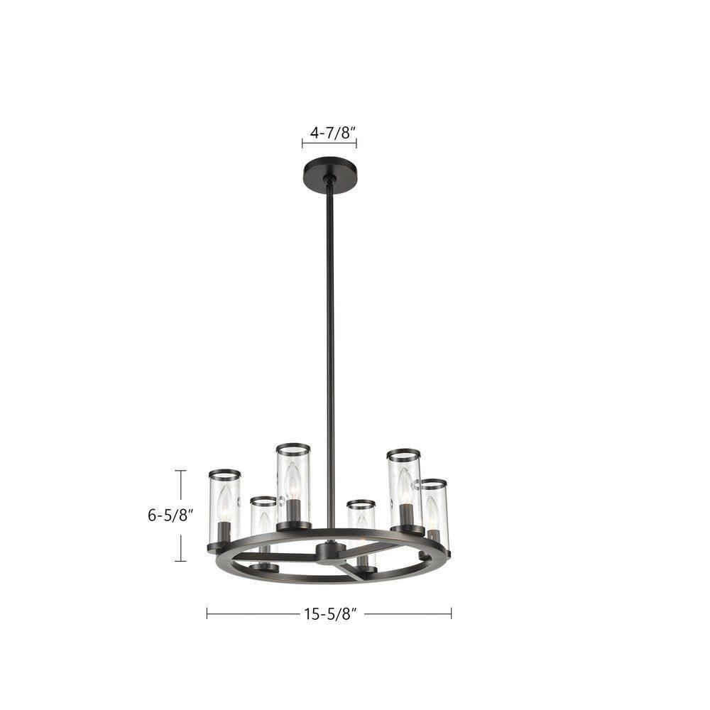 Revolve 6 - Light Dimmable Wagon Wheel Chandelier