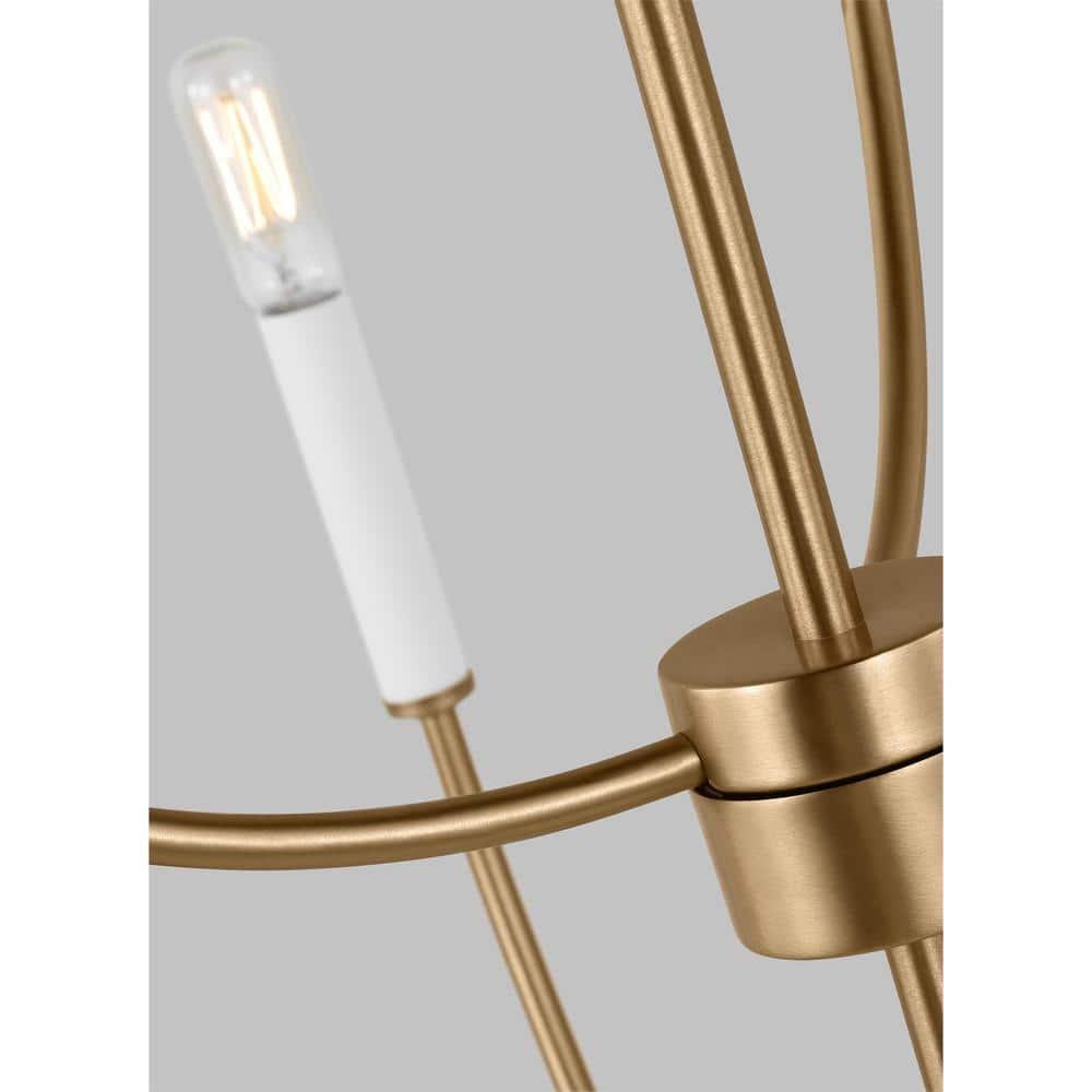 Elegant Satin Brass 9-Light Incandescent Chandelier with Clear Accents