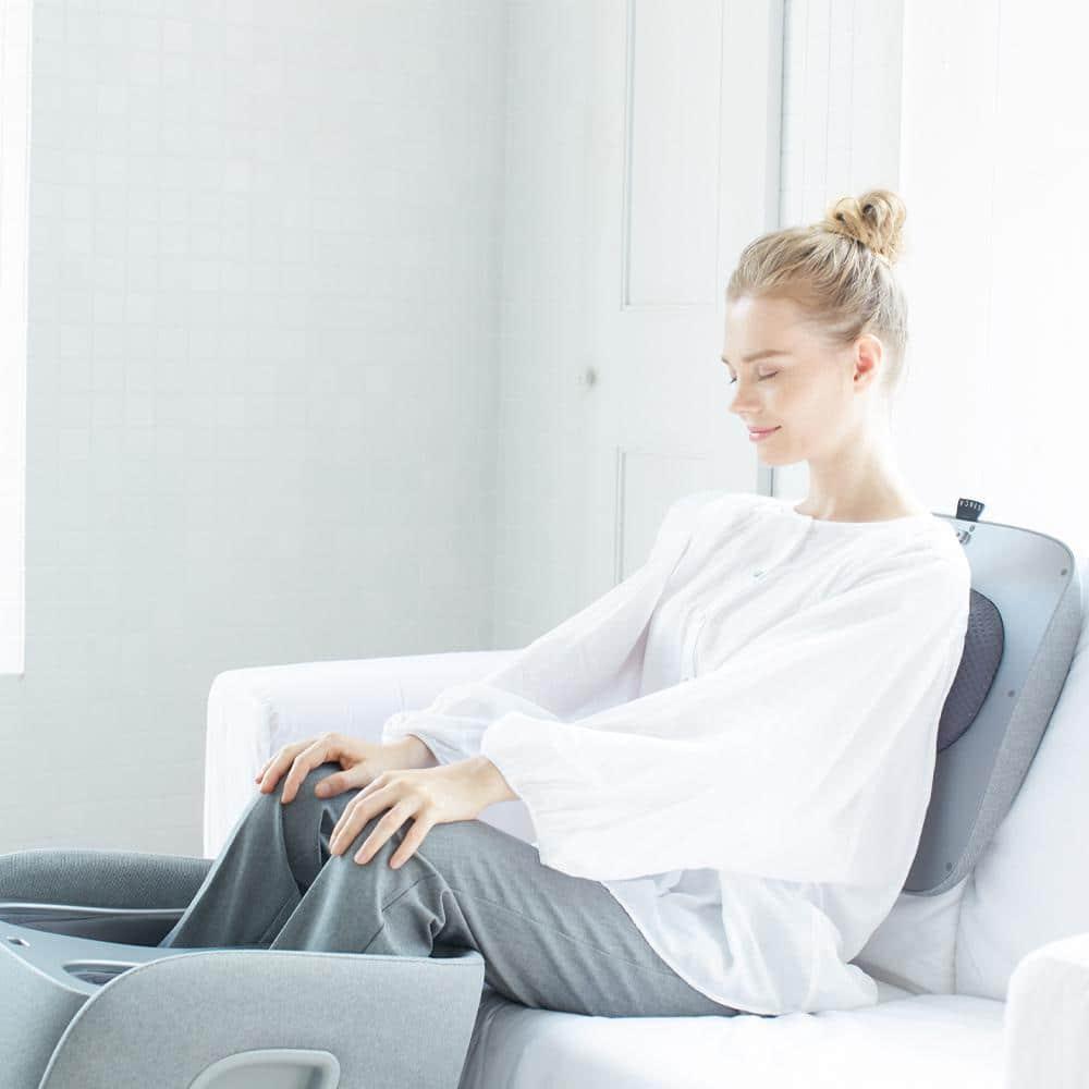 Synca Wellness Upholstered Heated Massage Chair with Ottoman