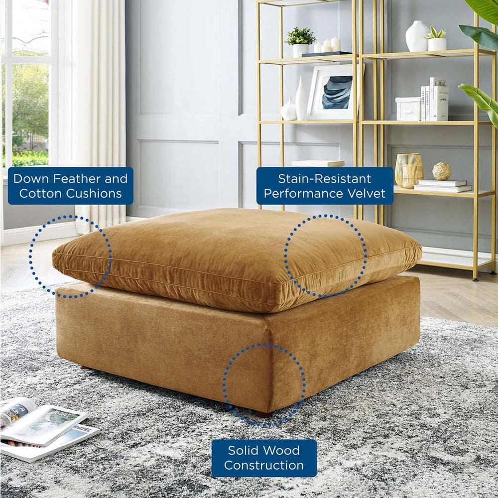 Modway Commix Down Filled Overstuffed Performance Velvet Ottoman