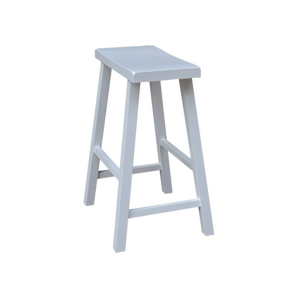 Davis Saddle Seat Counter Height Barstool White - International Concepts: Solid Wood, Rubberwood Legs, No Assembly Required