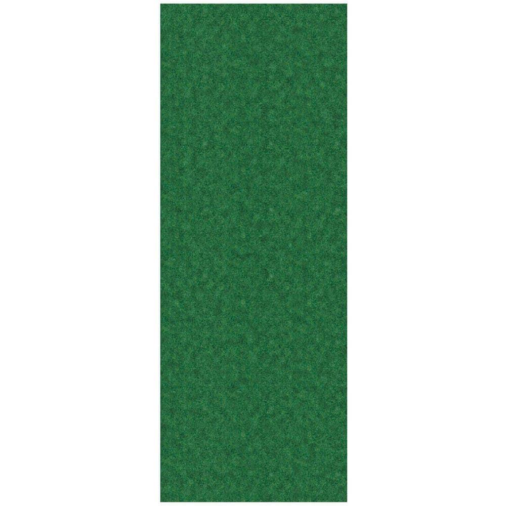 Ottomanson Extra Long Hallway Runner Waterproof Non-Slip 3x27 Indoor/Outdoor Utility Rug, 2'7" x 27', Green
