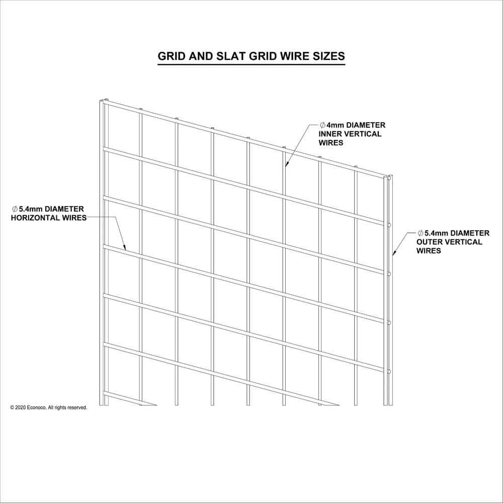Grid Panel for Retail Display ? Perfect Metal Grid for Any Retail Display, 2? Width x 4? Height, 3 Grids Per Carton (Black)