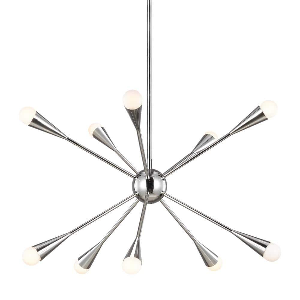 Ellen DeGeneres Polished Nickel Sputnik 10-Light Chandelier