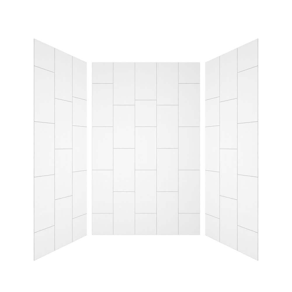 CASAINC 60"W 75/96"H Glue Up SMC Shower & Tub Wall Panel Surround,0.138 Thick,Cuttable,Quick Install